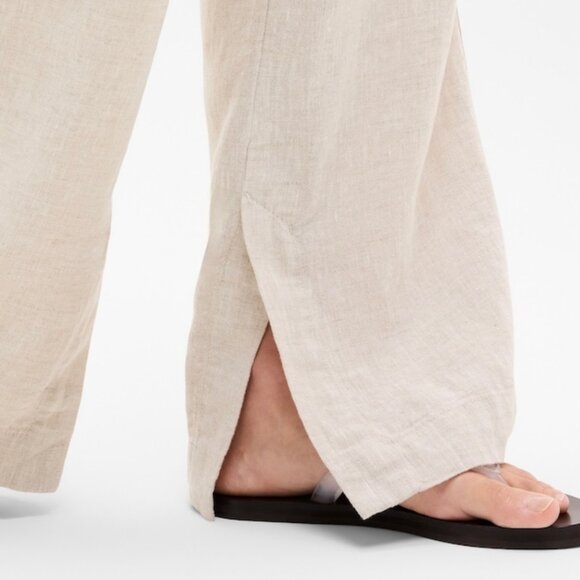 NWT Athleta Retreat Wide Leg Linen Pant Undyed Large - Picture 4 of 6